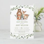 Invitation Forêt forestière Animaux Baby shower Végétation (Debout devant)