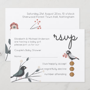 Invitation Forêt forestière Animaux Couples BABY SHOWER