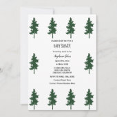 Invitation Forêt forestière arbres verts Baby shower mignon (Devant)