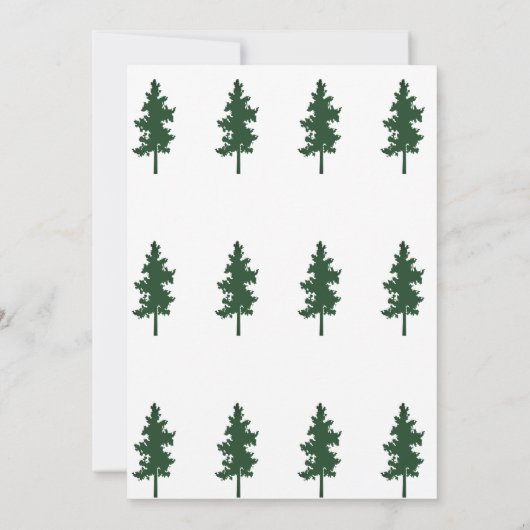 Invitation Forêt forestière arbres verts Baby shower mignon (Dos)
