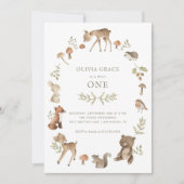 Invitation Forêt forestière Créations Wild Un Anniversaire (Devant)