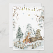 Invitation Forêt forestière hiver | Noël fête d'anniversaire (Dos)