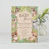 Invitation Forêt forestière Jungle Animaux Végétation Bébé (Debout devant)