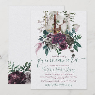 Invitation Forêt forestière Quinceañera 15e anniversaire