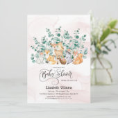 Invitation Forêt forestière Végétation Baby shower Animaux sa (Debout devant)