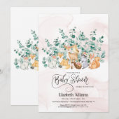 Invitation Forêt forestière Végétation Baby shower Animaux sa (Devant / Derrière)