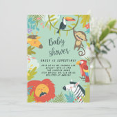 Invitation Forêt forestière Végétation Baby shower Animaux sa (Debout devant)