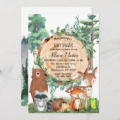 Invitation Forêt forestière Végétation Baby shower Animaux sa (Devant / Derrière)