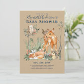 Invitation Forêt forestière Végétation Baby shower Animaux sa (Debout devant)