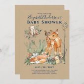 Invitation Forêt forestière Végétation Baby shower Animaux sa (Devant / Derrière)