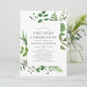 Invitation Forêt forestière Végétation Première communion sai (Debout devant)