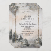 Invitation Forêt Forêt Bois Vin Fête des mariées en verre (Devant / Derrière)