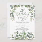 Invitation Forêt Green Semences Eucalyptus 21e fête d'anniver (Devant)