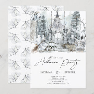 Invitation Forêt hantée minimaliste d'Halloween