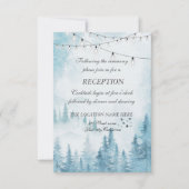 Invitation Forêt hivernale,Guirlande lumineuse, Réception de  (Devant)