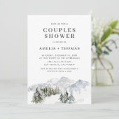 Invitation Forêt hivernale neige Bois Couples Douche (Debout devant)