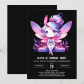 Invitation Forêt Imprimable Fée Anniversaire (Devant / Derrière)