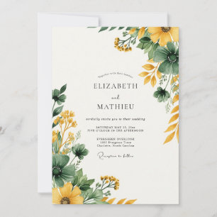 Invitation Forêt jaune Terre verte Mariage champêtre