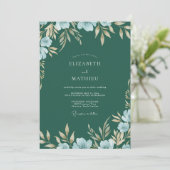 Invitation Forêt Mariage Peint Azure (Debout devant)