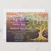 Invitation Forêt Mason Jar Fairytale Violet et Mariage d'or (Devant)