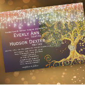 Invitation Forêt Mason Jar Fairytale Violet et Mariage d'or