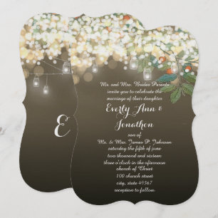Invitation Forêt Mason Jar Garland Lumière Mariage Invite