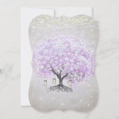 Invitation Forêt Mason Jar Lavender Leaf Tree Mariage (Dos)