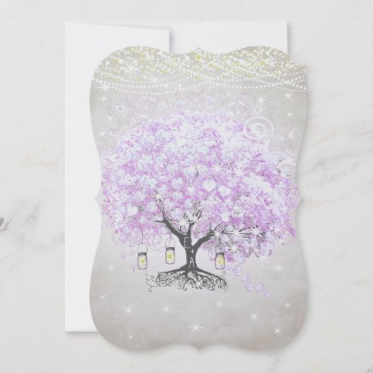 Invitation Forêt Mason Jar Lavender Leaf Tree Mariage (Dos)