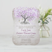 Invitation Forêt Mason Jar Lavender Leaf Tree Mariage (Debout devant)
