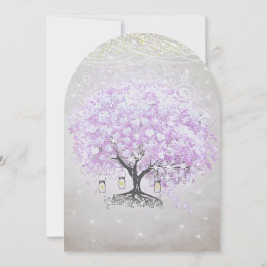 Invitation Forêt Mason Jar Lavender Leaf Tree Mariage (Dos)