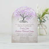 Invitation Forêt Mason Jar Lavender Leaf Tree Mariage (Debout devant)