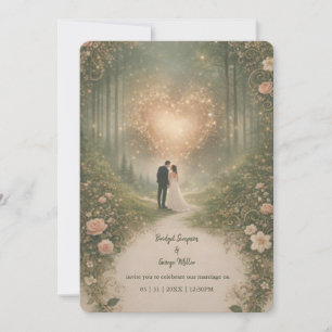 Invitation Forêt Médiévale Romantique Enchantée pour un Maria