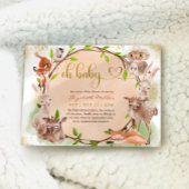 Invitation Forêt mignonne Bois animal Oh bébé fille douche