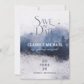 Invitation Forêt Mist Enregistrer la date, Imaginaire Mariage (Devant)