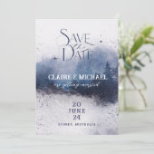 Invitation Forêt Mist Enregistrer la date, Imaginaire Mariage (Debout devant)