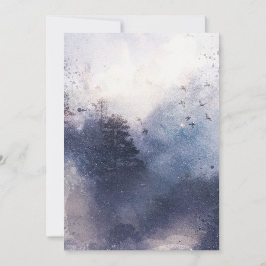 Invitation Forêt Mist Enregistrer la date, Imaginaire Mariage (Dos)