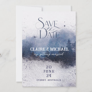 Invitation Forêt Mist Enregistrer la date, Imaginaire Mariage
