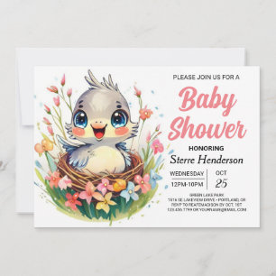 Invitation Forêt mite dans le Baby shower d'oiseaux des bois