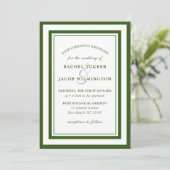 Invitation Forêt moderne Bordure verte Mariage simple (Debout devant)