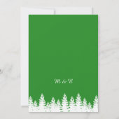 Invitation Forêt moderne Élégante Vert Blanc Mariage d'hiver (Dos)