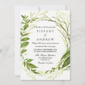 Invitation Forêt moderne Feuille de courge verte Mariage Invi (Devant)