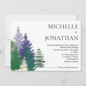 Invitation Forêt moderne Vert Russe Mariage chrétien (Devant)