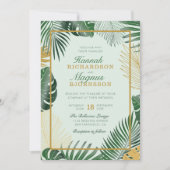 Invitation Forêt moderne Vert Tropical Feuille Mariage modern (Devant)