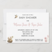 Invitation *~* Forêt mou Baby shower animal de bois (Dos)