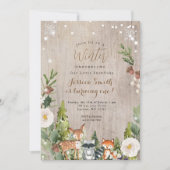 Invitation Forêt mystique Forêt rustique Onederland 1er anniv (Devant)