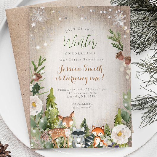 Invitation Forêt mystique Forêt rustique Onederland 1er anniv