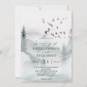 Invitation Forêt naturelle et Mariage d'oiseaux (Devant)