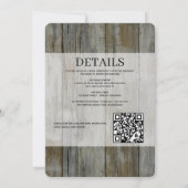 Invitation Forêt Noire rustique avec Mariage de code QR (Dos)