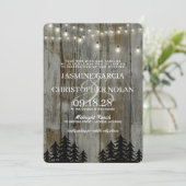 Invitation Forêt Noire rustique avec Mariage Détails (Debout devant)