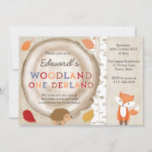 Invitation Forêt ONE derland Woodland Créatures 1er anniversa (Devant)